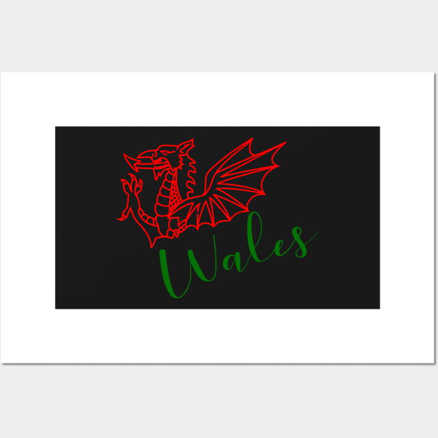 WALES GREEN RED DRAIG GOCH RED DRAGON Wall Art by MarniD9